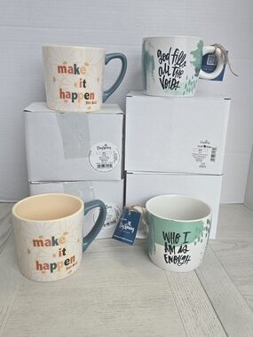 4 DaySpring Ceramic Mugs. NIB. Perfect For Gifts!!!